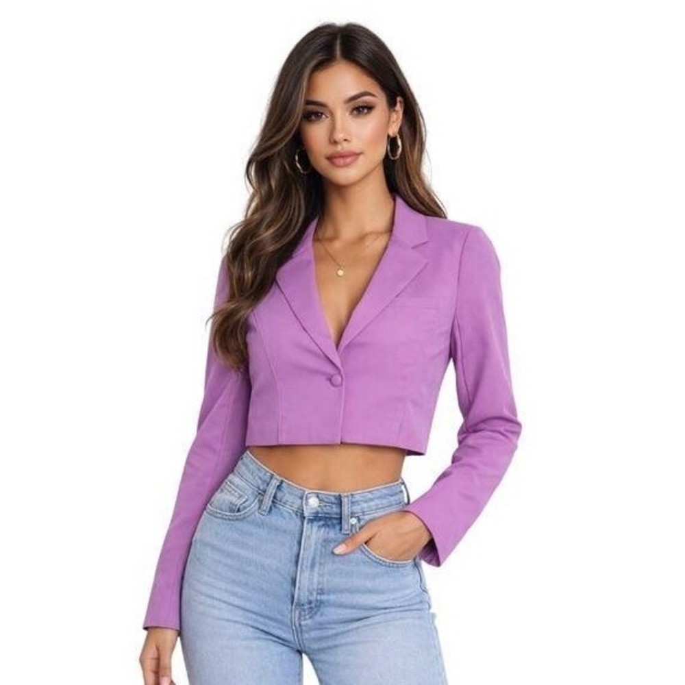 Jason‎ Wu Lavender Cropped Tailored Jacket Blazer NWT Size M